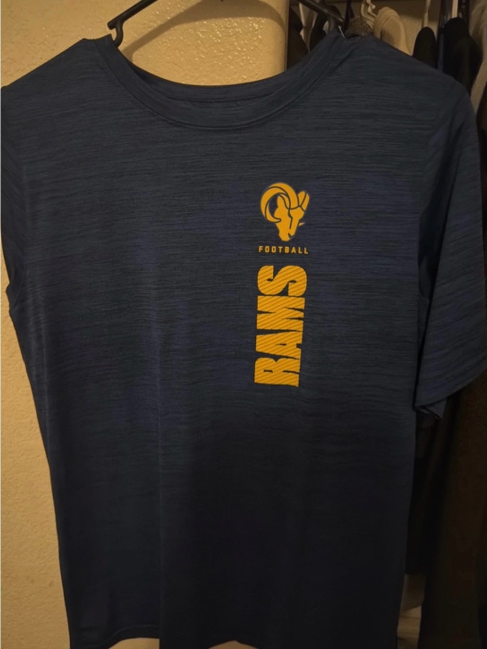 Nike Kids Navy Blue Short Sleeve Tee with Gold Rams Logo
